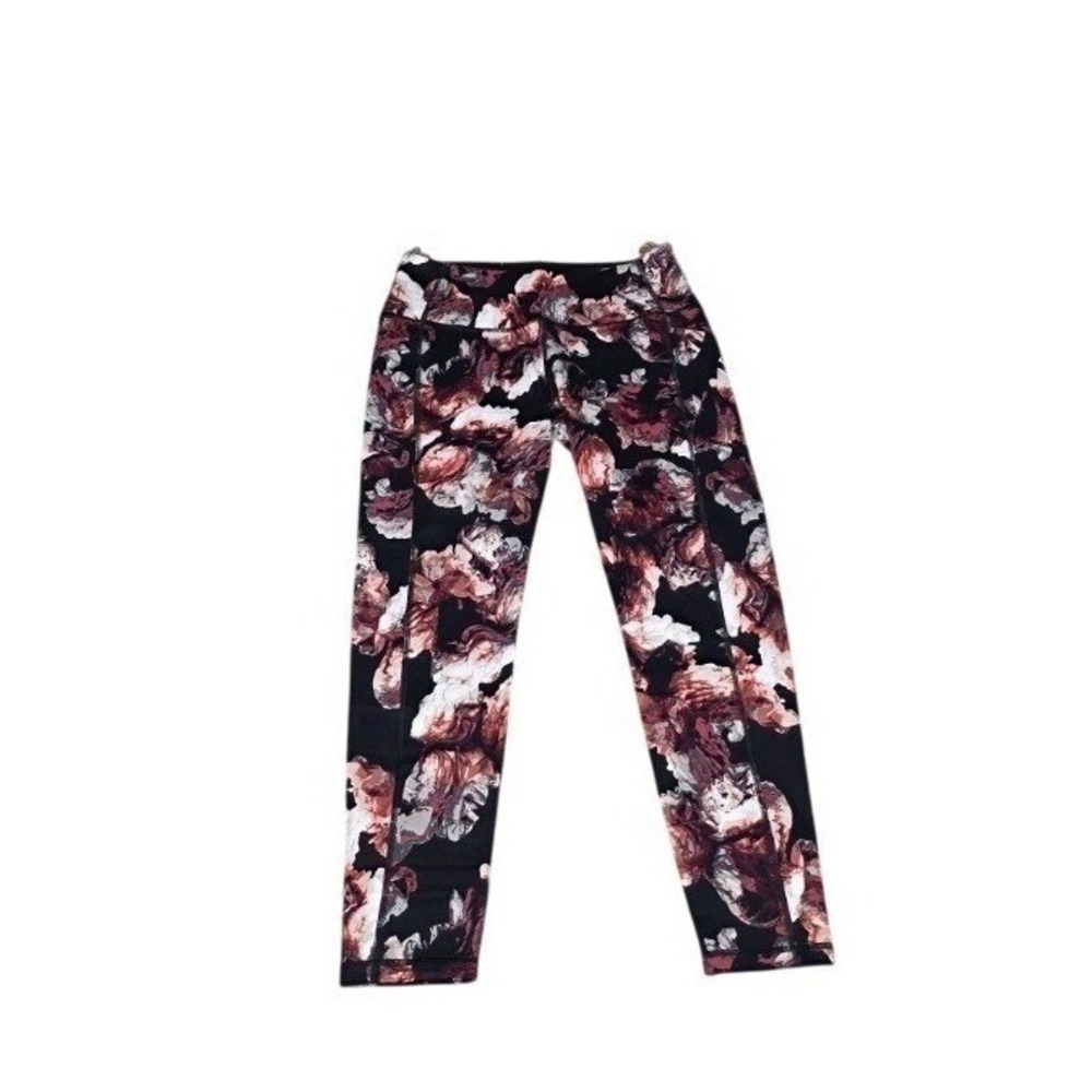 Victoria's Secret Sport Knockout‎ Floral Leggings M Short Black Compression